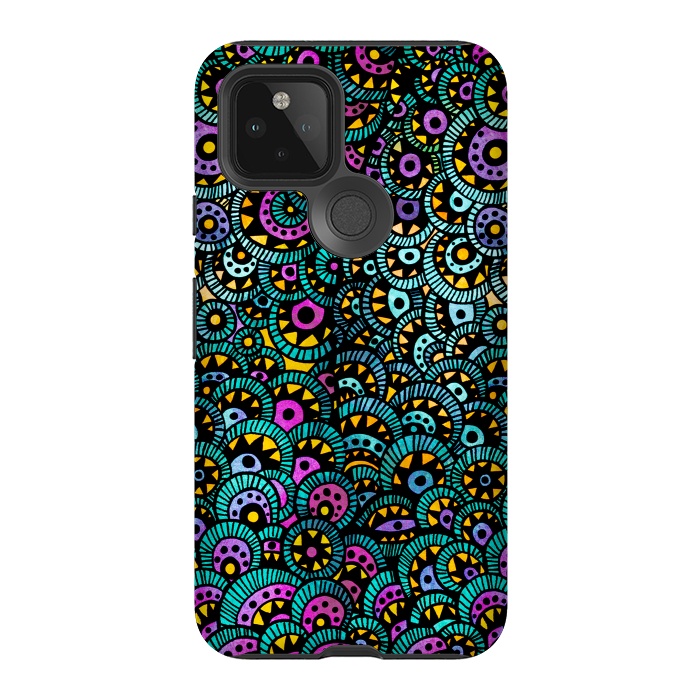 Pixel 5 StrongFit Peacock Tail by Pom Graphic Design