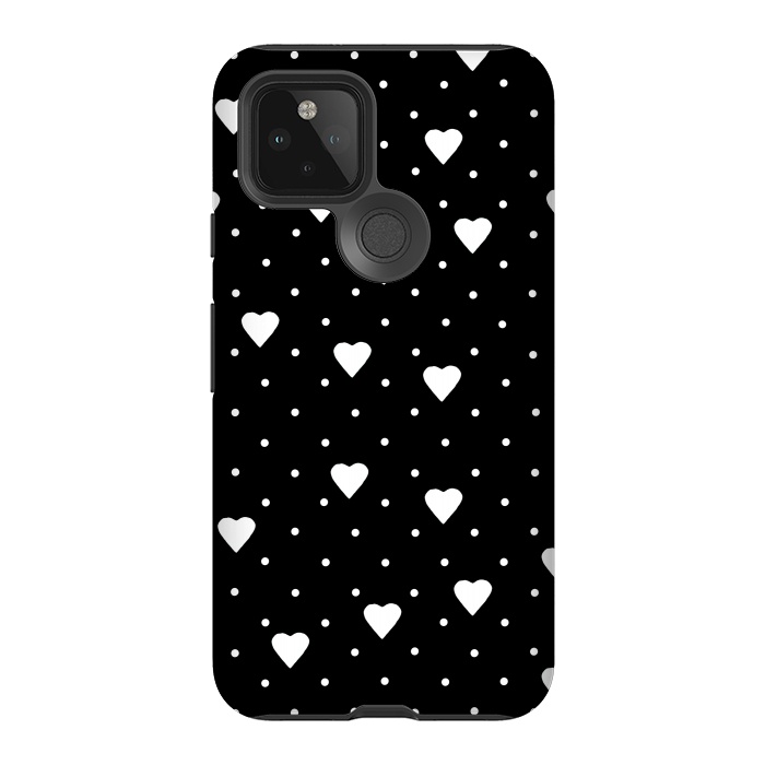 Pixel 5 StrongFit Pin Point Hearts White by Project M