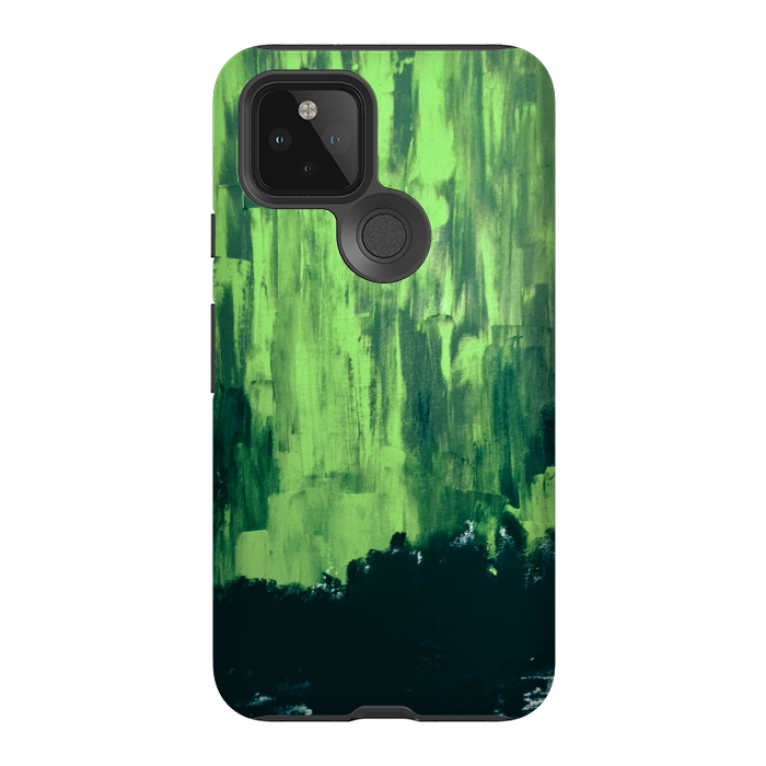 Pixel 5 StrongFit Lime Green Northern Lights by ANoelleJay