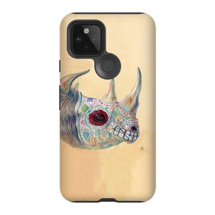 Pixel 5 StrongFit Day of the Dead Rhino by Brandon Keehner