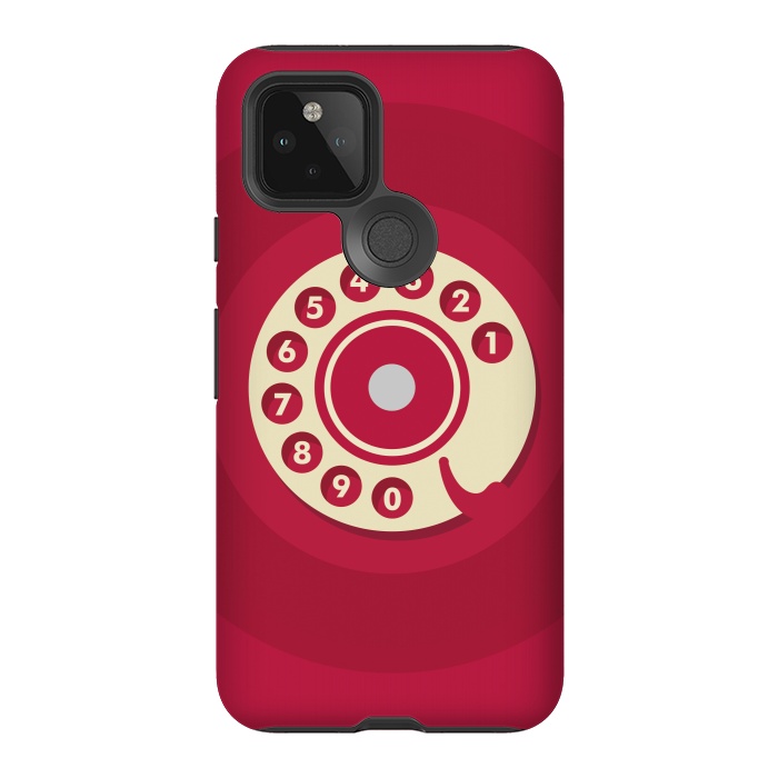 Pixel 5 StrongFit Vintage Red Telephone by Dellán
