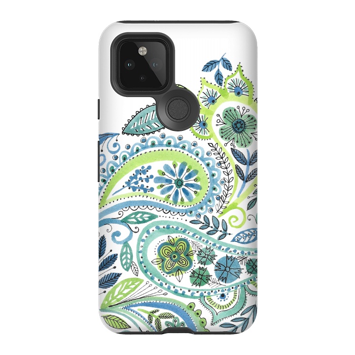 Pixel 5 StrongFit Watercolour Paisley by Laura Grant