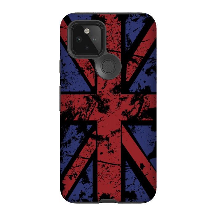 Pixel 5 StrongFit Grunge UK Flag Black by Sitchko