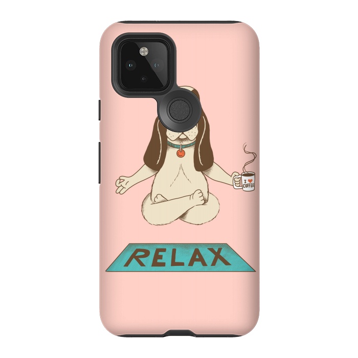 Pixel 5 StrongFit Dog Relax Rose by Coffee Man