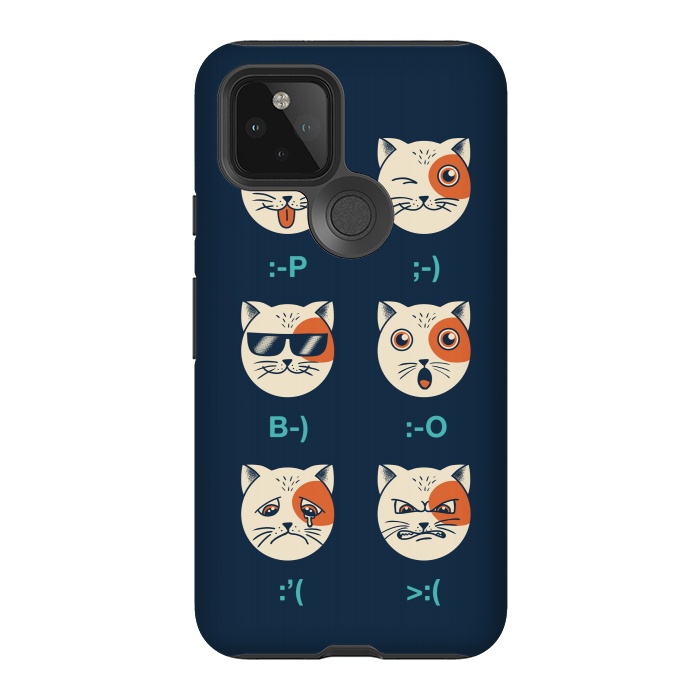 Pixel 5 StrongFit Cat Emoticon by Coffee Man