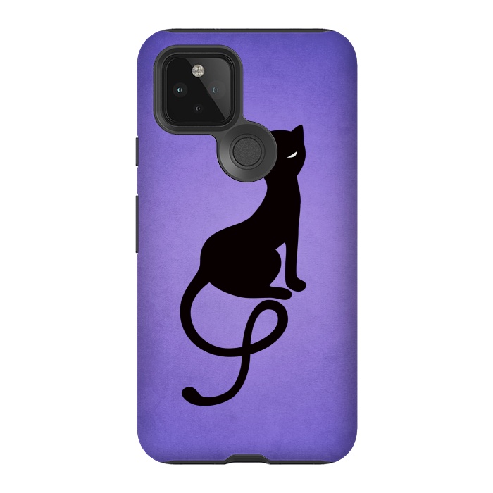 Pixel 5 StrongFit Purple Gracious Evil Black Cat by Boriana Giormova