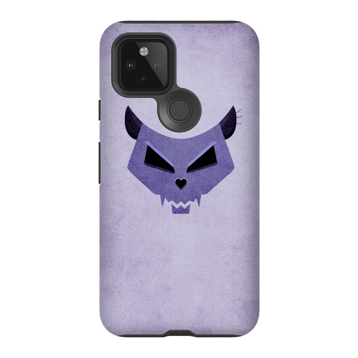 Pixel 5 StrongFit Purple Evil Cat Skull by Boriana Giormova