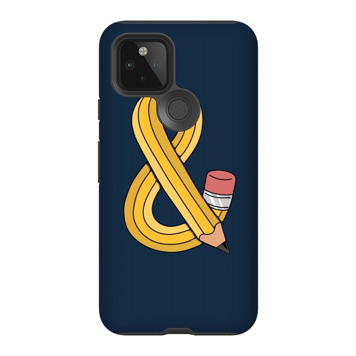 Pixel 5 StrongFit Ampersand pencil blue by Coffee Man