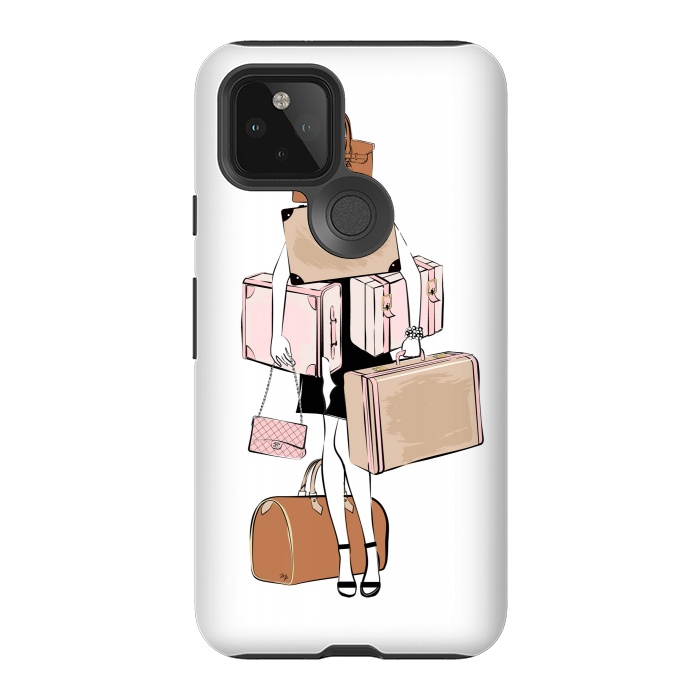 Pixel 5 StrongFit Woman with luggage by Martina