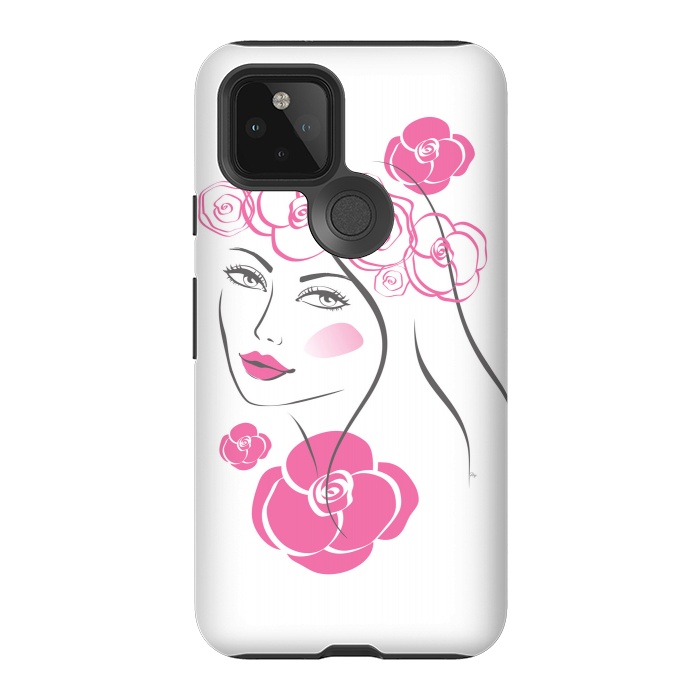 Pixel 5 StrongFit Pink Rose Lady by Martina