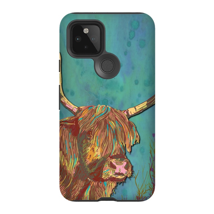 Pixel 5 StrongFit Highland Cow by Lotti Brown