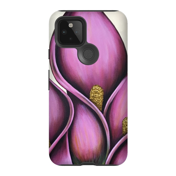 Pixel 5 StrongFit Pink Calla Lilies by Denise Cassidy Wood