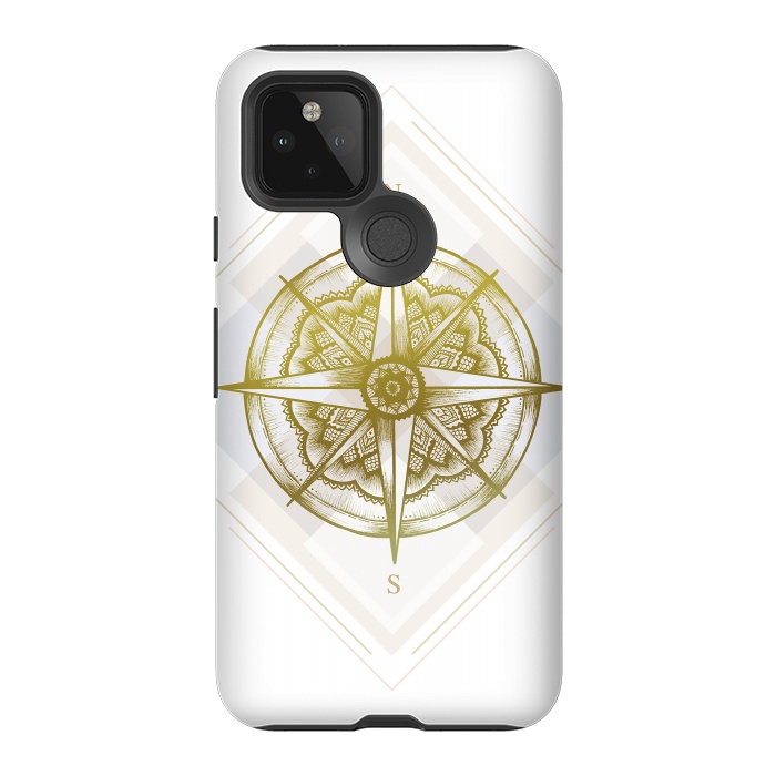Pixel 5 StrongFit Golden Compass by Barlena