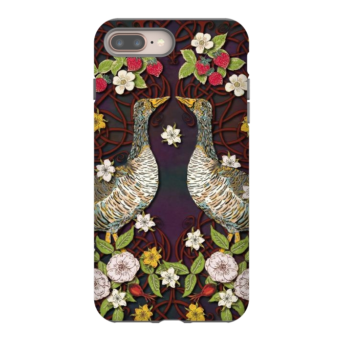iPhone 7 plus StrongFit Summer Strawberry Geese by Lotti Brown