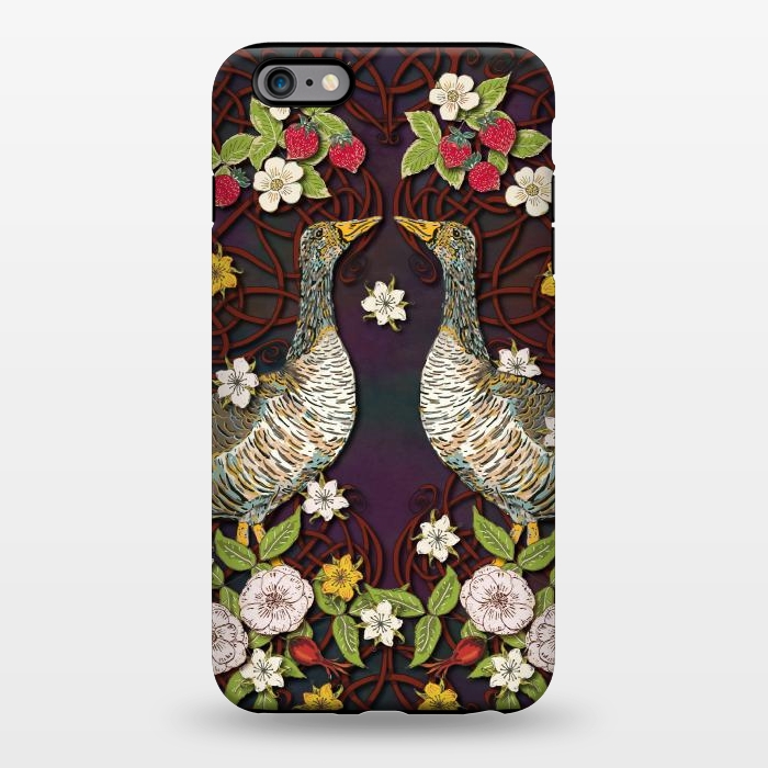 iPhone 6/6s plus StrongFit Summer Strawberry Geese by Lotti Brown
