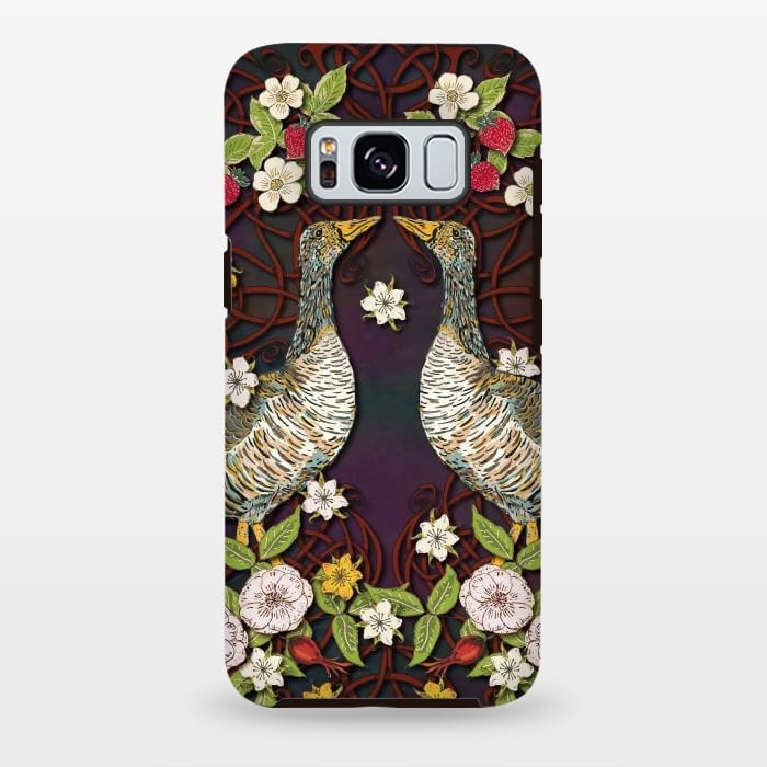 Galaxy S8 plus StrongFit Summer Strawberry Geese by Lotti Brown