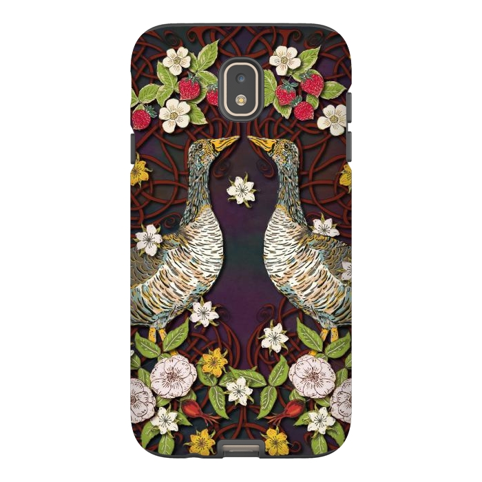 Galaxy J7 StrongFit Summer Strawberry Geese by Lotti Brown