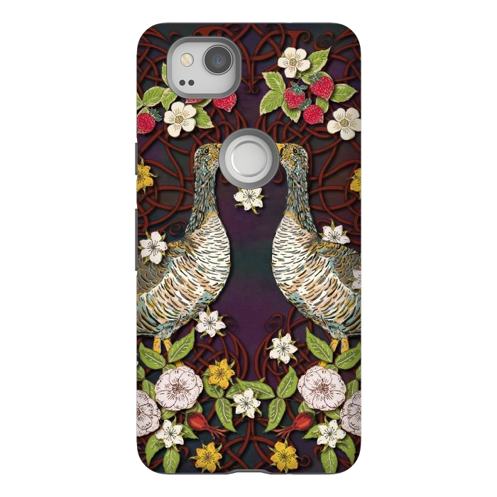 Pixel 2 StrongFit Summer Strawberry Geese by Lotti Brown