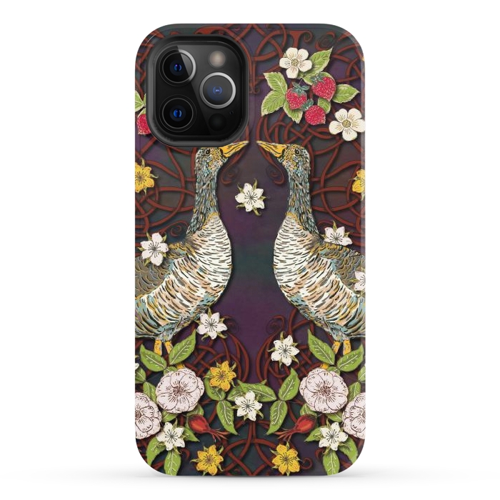 iPhone 12 Pro StrongFit Summer Strawberry Geese by Lotti Brown