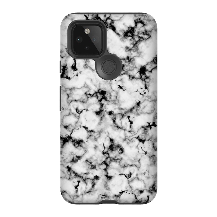 Pixel 5 StrongFit Black and White Marble by CatJello