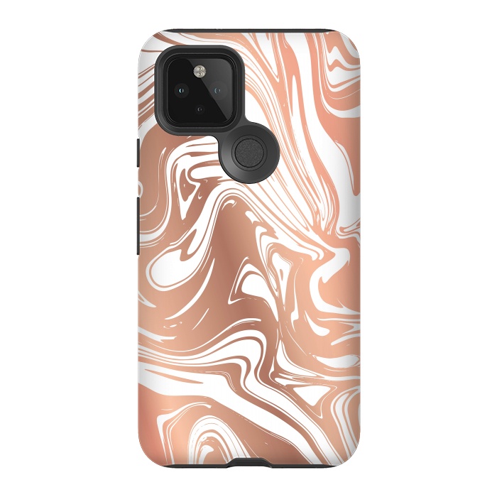 Pixel 5 StrongFit Liquid Copper Marble 029 by Jelena Obradovic