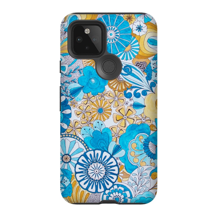 Pixel 5 StrongFit Seventies Psychedelic Blooms by Paula Ohreen
