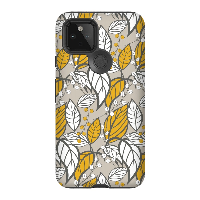 Pixel 5 StrongFit Seamless floral pattern with hand drawn leaves by Jelena Obradovic