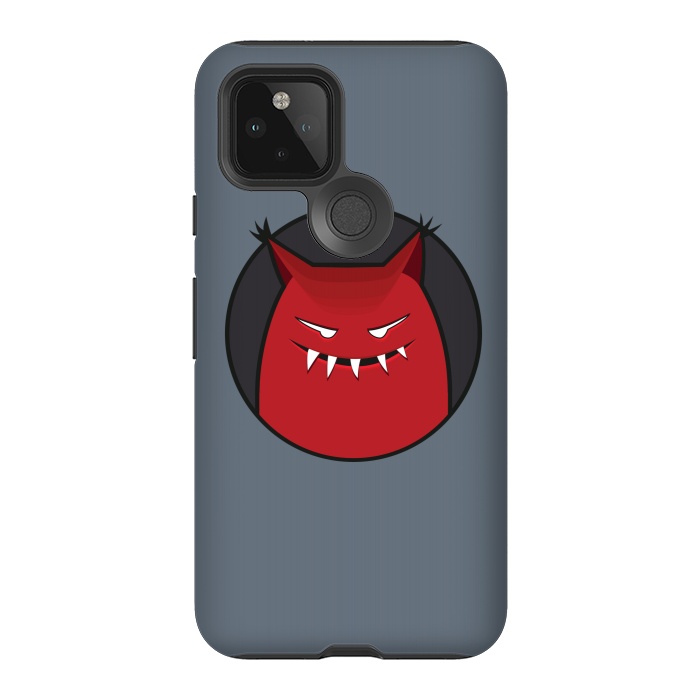 Pixel 5 StrongFit Red Evil Monster With Pointy Ears by Boriana Giormova