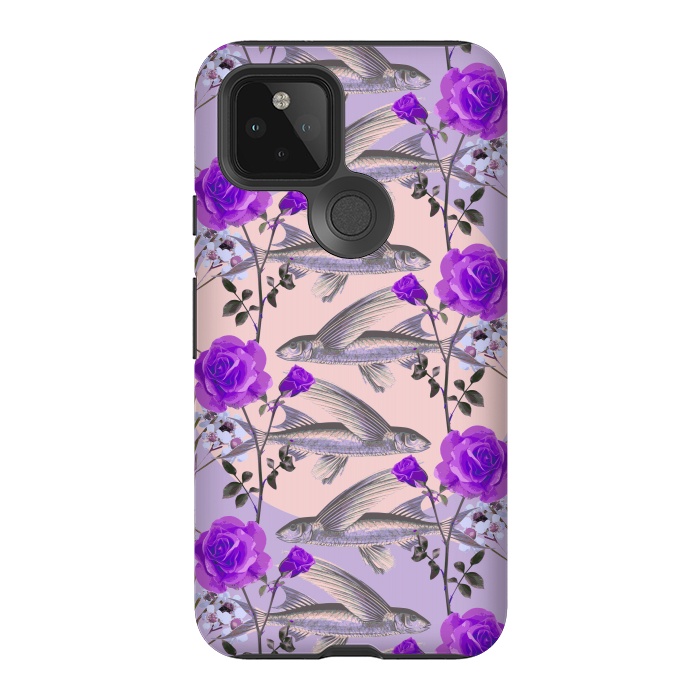 Pixel 5 StrongFit Floral Fishies (Purple) by Zala Farah
