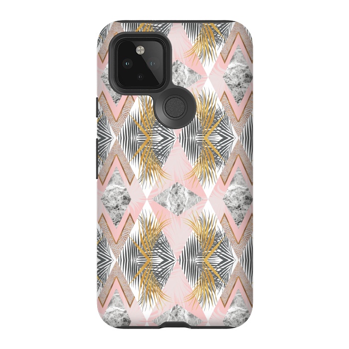 Pixel 5 StrongFit Marbled tropical geometric pattern II by Mmartabc