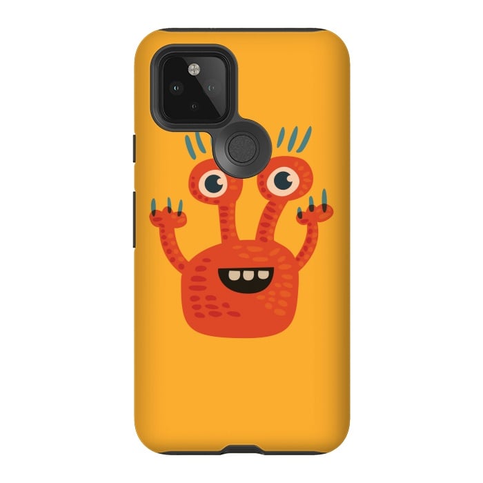 Pixel 5 StrongFit Funny Big Eyed Smiling Cute Monster by Boriana Giormova