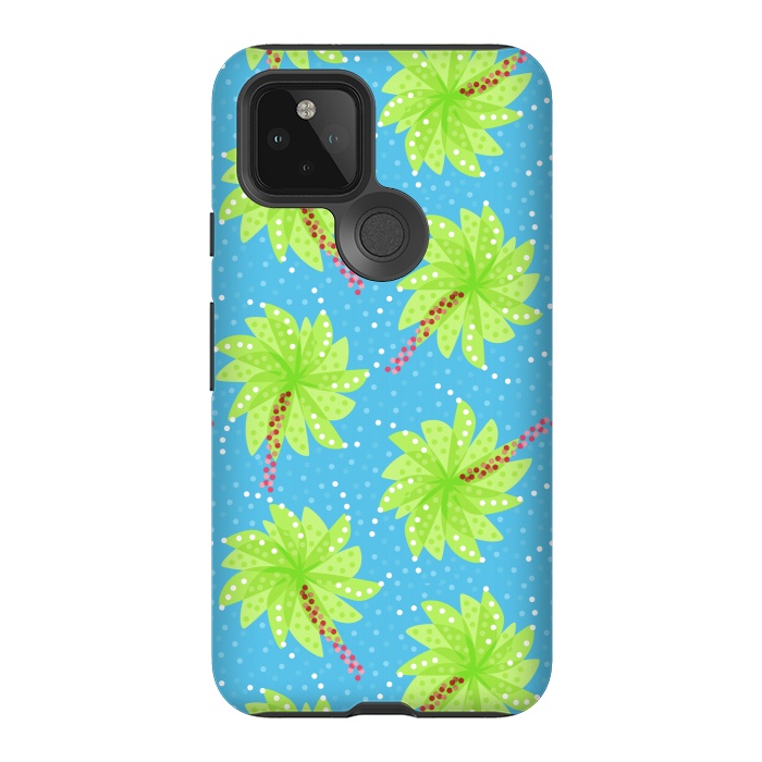 Pixel 5 StrongFit Abstract Flower-like Palm Trees Pattern by Boriana Giormova