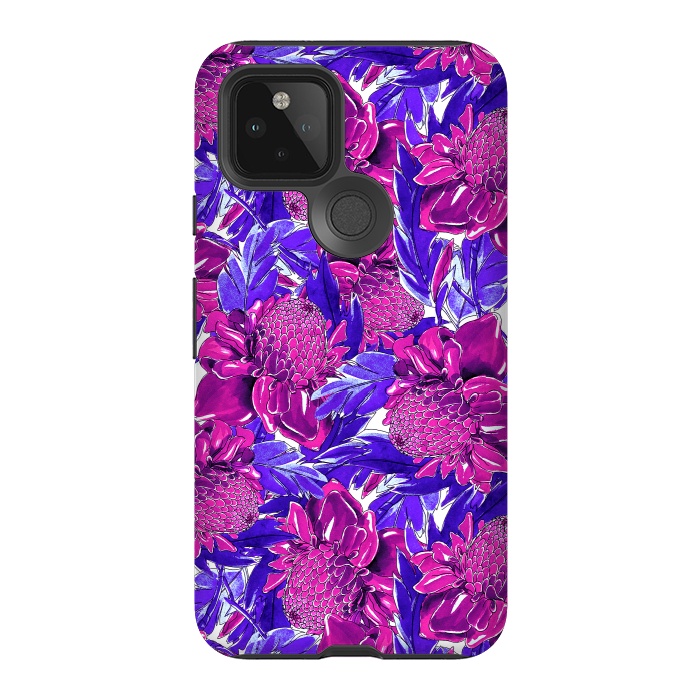 Pixel 5 StrongFit Ultra violet proteas meadow by Mmartabc