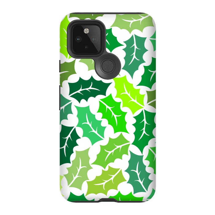 Pixel 5 StrongFit Green Leaves Pattern by Dhruv Narelia