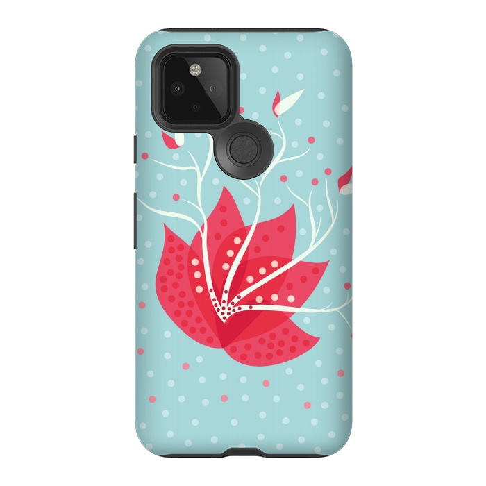 Pixel 5 StrongFit Exotic Pink Winter Flower by Boriana Giormova