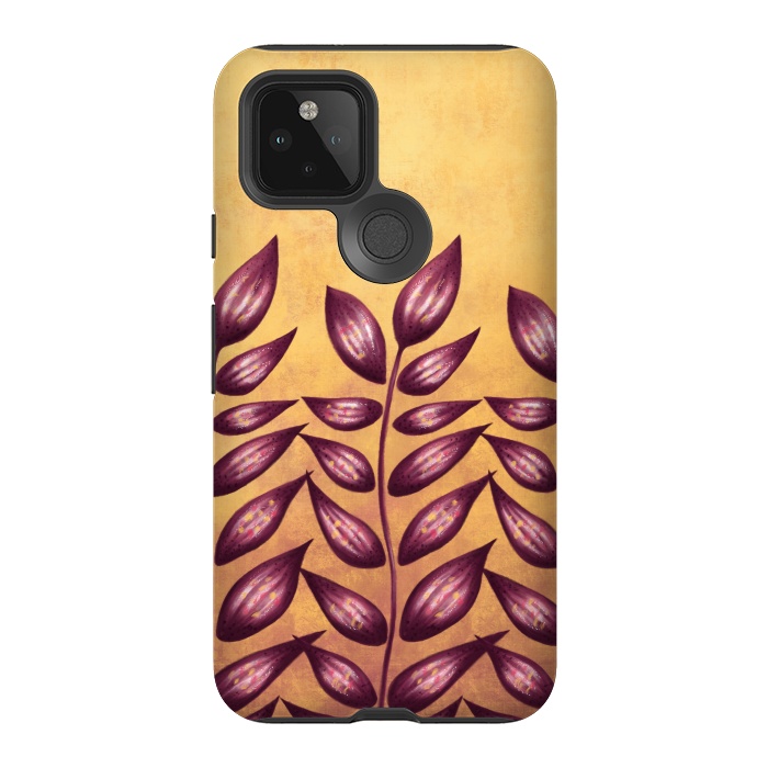 Pixel 5 StrongFit Abstract Plant With Purple Leaves by Boriana Giormova