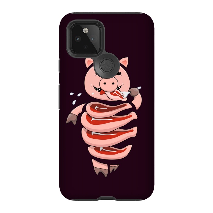Pixel 5 StrongFit Dark Hungry Self Eating Cut In Steaks Pig by Boriana Giormova