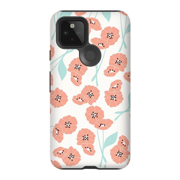 Pixel 5 StrongFit Delicate Flowers White by Jelena Obradovic