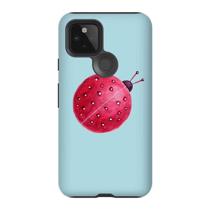 Pixel 5 StrongFit Pretty Spherical Abstract Watercolor Ladybug by Boriana Giormova