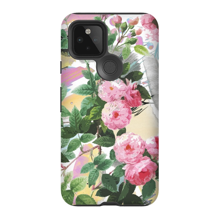 Pixel 5 StrongFit Pink painted roses by Oana 