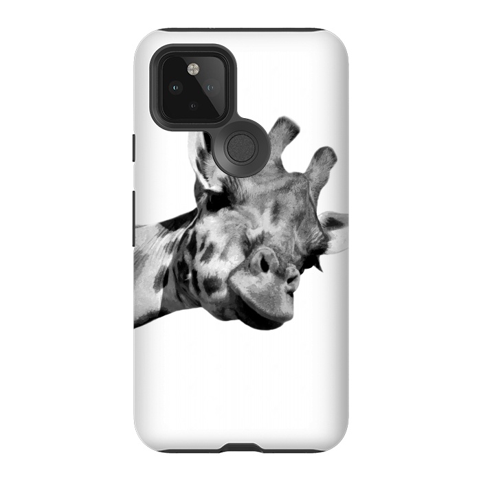 Pixel 5 StrongFit Black and White Giraffe by Alemi