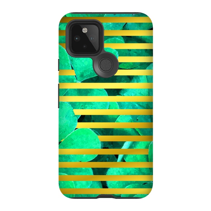 Pixel 5 StrongFit Clover and Gold Stripes Geometric Illustration by Alemi