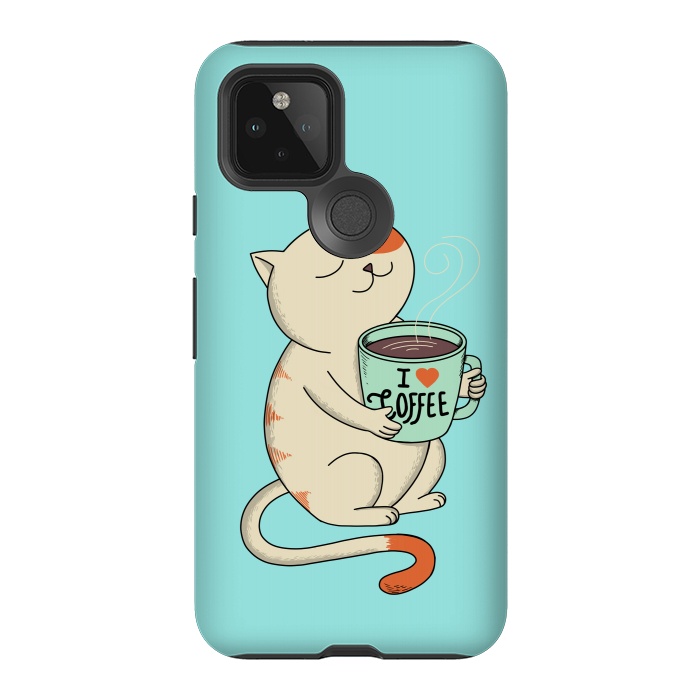 Pixel 5 StrongFit Cat and Coffee by Coffee Man