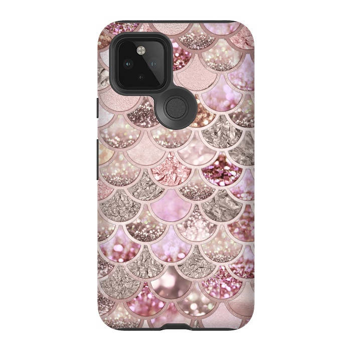 Pixel 5 StrongFit Multicolor Pink & Rose Gold Mermaid Scales by  Utart
