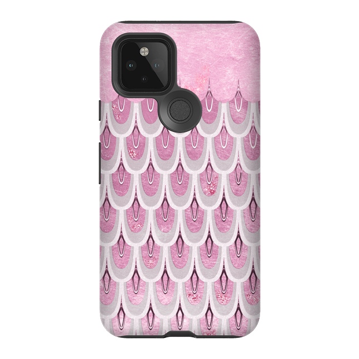Pixel 5 StrongFit Multicolor Pink & Silver Gray Mermaid Scales by  Utart