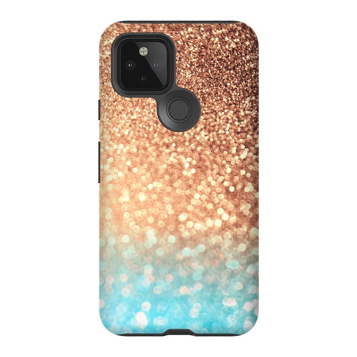 Pixel 5 StrongFit Mermaid Blue and Rose Gold Blush Glitter by  Utart