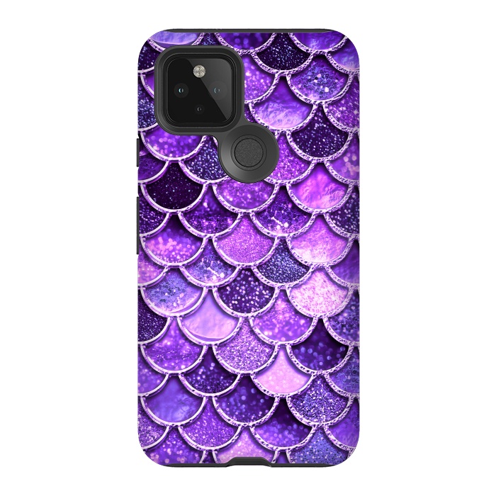 Pixel 5 StrongFit Ultra Violet Glitter Mermaid Scales by  Utart