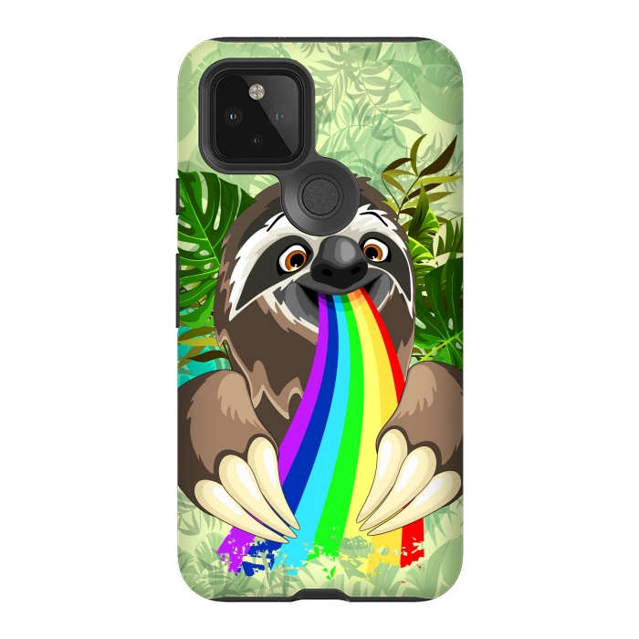 Pixel 5 StrongFit Sloth Spitting Rainbow Colors by BluedarkArt