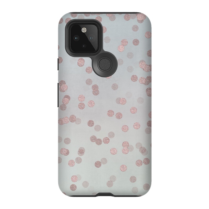 Pixel 5 StrongFit Rose Gold Glitter Dots by Andrea Haase