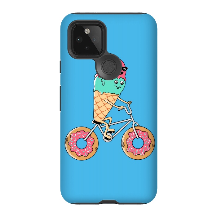 Pixel 5 StrongFit Donut Bicycle Blue by Coffee Man